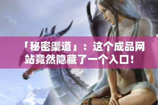 「秘密渠道」：这个成品网站竟然隐藏了一个入口！