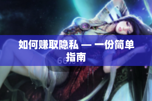 如何赚取隐私 — 一份简单指南