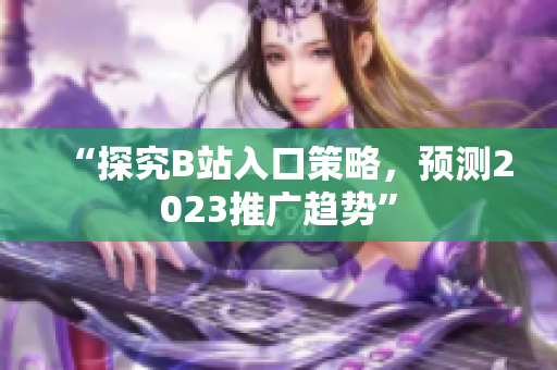 “探究B站入口策略，预测2023推广趋势”