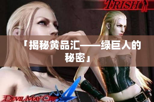 「揭秘黄品汇——绿巨人的秘密」