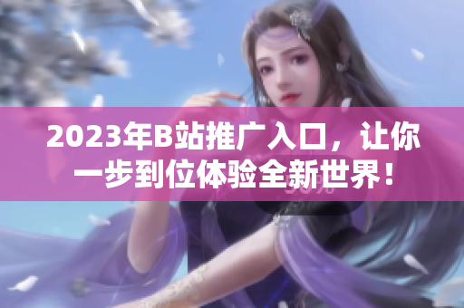 2023年B站推广入口，让你一步到位体验全新世界！