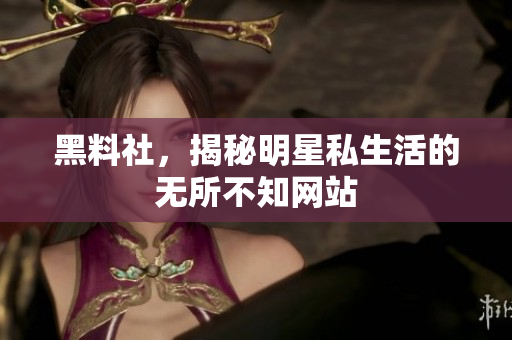 黑料社，揭秘明星私生活的无所不知网站