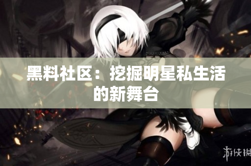 黑料社区：挖掘明星私生活的新舞台