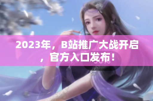 2023年，B站推广大战开启，官方入口发布！