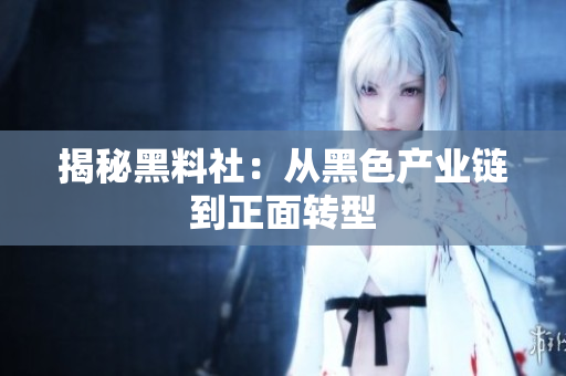 揭秘黑料社：从黑色产业链到正面转型