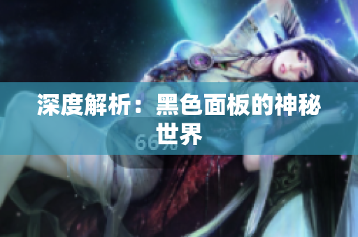 深度解析：黑色面板的神秘世界