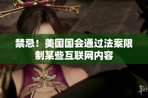 禁忌！美国国会通过法案限制某些互联网内容