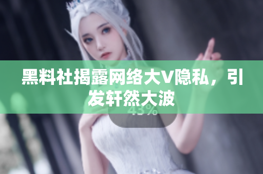 黑料社揭露网络大V隐私，引发轩然大波