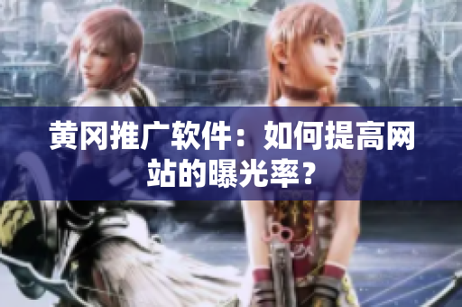 黄冈推广软件：如何提高网站的曝光率？
