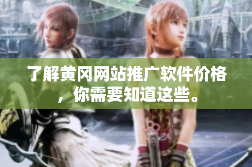 了解黄冈网站推广软件价格，你需要知道这些。