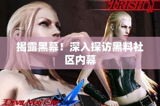 揭露黑幕！深入探访黑料社区内幕