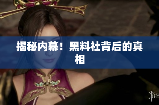 揭秘内幕！黑料社背后的真相