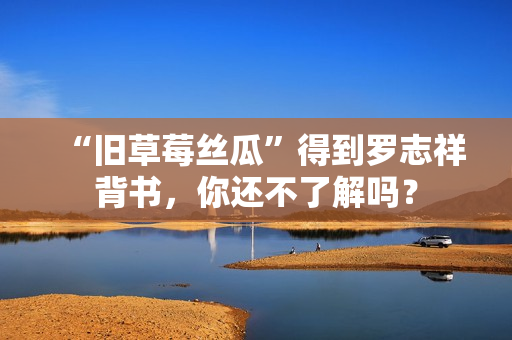 “旧草莓丝瓜”得到罗志祥背书，你还不了解吗？