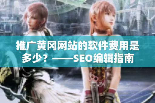 推广黄冈网站的软件费用是多少？——SEO编辑指南
