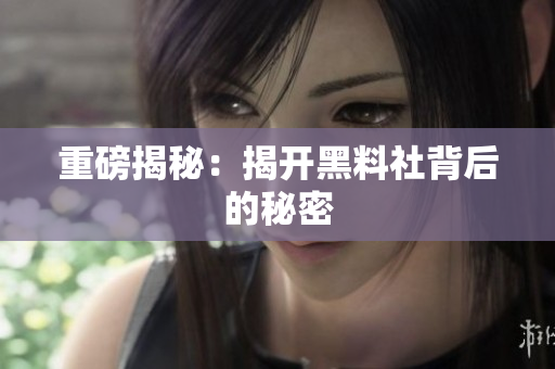 重磅揭秘：揭开黑料社背后的秘密