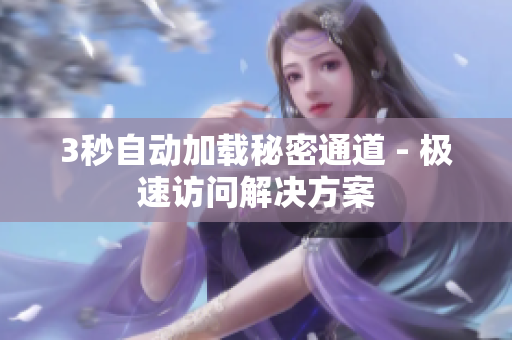 3秒自动加载秘密通道 - 极速访问解决方案