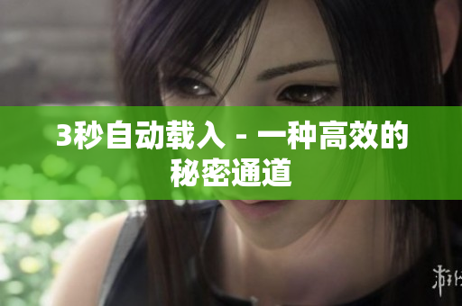 3秒自动载入 - 一种高效的秘密通道